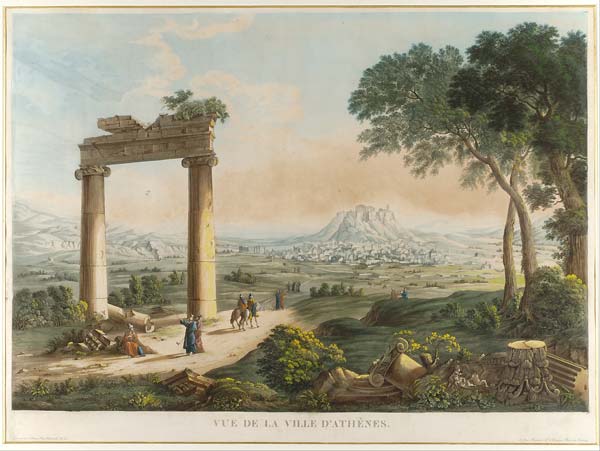 View of Athens with Hadrians Aqueduct - Click Image to Close