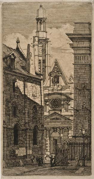 St. Etienne du Mont, Paris, from Eaux fortes sur Paris - Click Image to Close