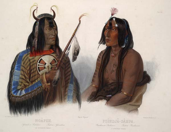 Noapeh an assiniboin indian and psihdja sahpa a yanktonan indian - Click Image to Close