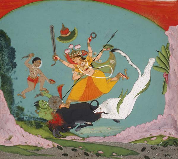 The Great Goddess Durga Slaying the Buffalo Demon (Mahishasurama - Click Image to Close