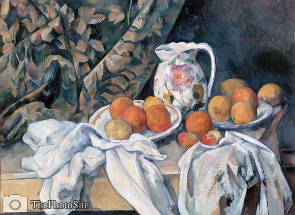 Still Life with a Curtain Paul Cezanne - Click Image to Close