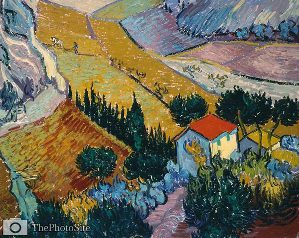 Landscape with House and Ploughman Vincent van Gogh - Click Image to Close