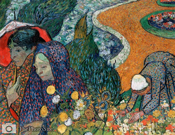 Memory of the Garden at Etten (Ladies of Arles) Vincent van Gogh - Click Image to Close