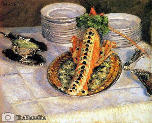 Still Life with Crayfish Gustave Caillebotte - Click Image to Close