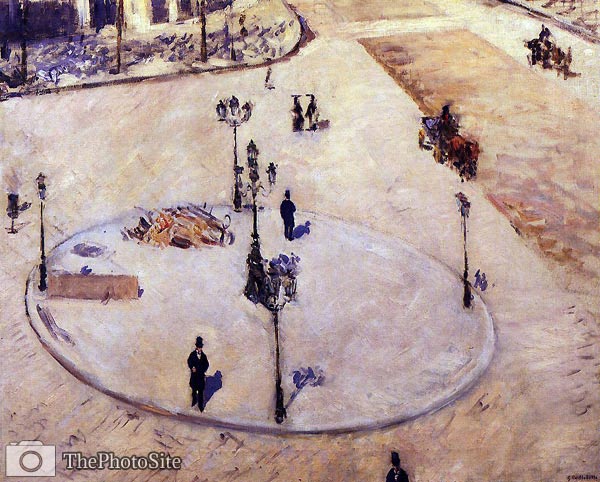 A Traffic Island, Boulevard Haussmann Gustave Caillebotte - Click Image to Close