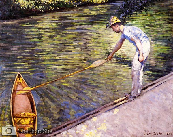 Boater Pulling on His Perissoire Gustave Caillebotte - Click Image to Close