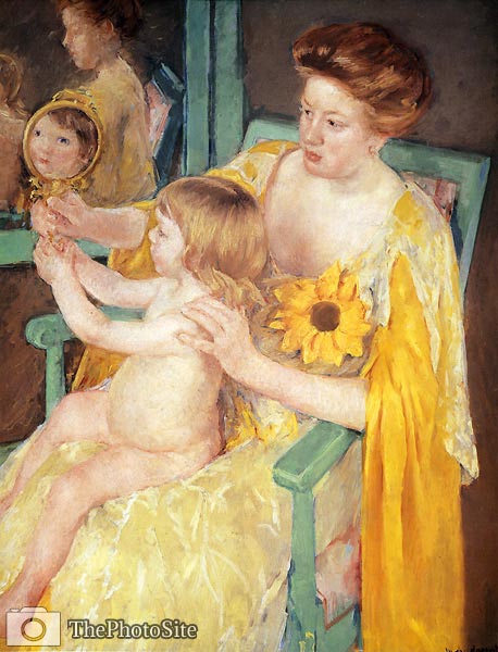 Mother Wearing A Sunflower On Her Dress Mary Cassatt - Click Image to Close
