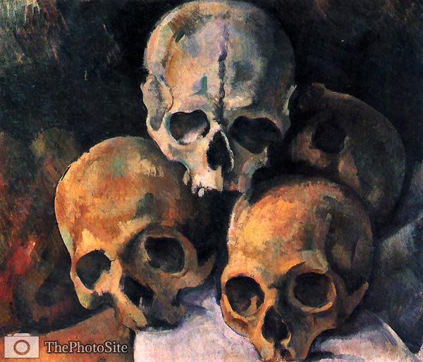 Still life, skull pyramid Paul Cezanne - Click Image to Close