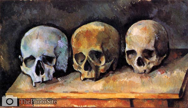 Still life, three skull Paul Cezanne - Click Image to Close