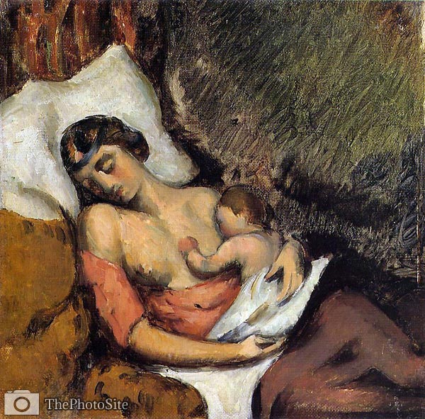 Hortense Breast Feeding Paul Paul Cezanne - Click Image to Close