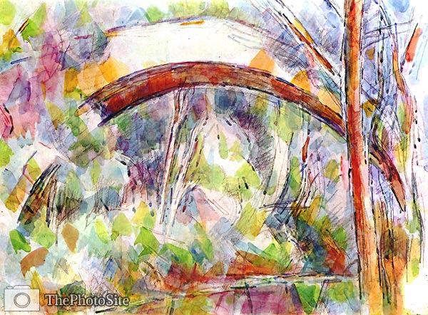 River with the bridge of the three sources Paul Cezanne - Click Image to Close