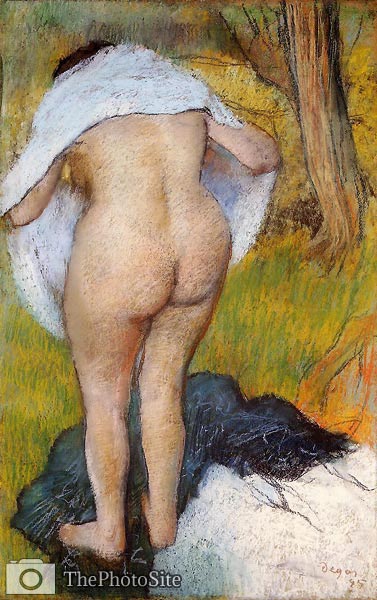 Nude Woman Pulling on Her Clothes Edgar Degas - Click Image to Close