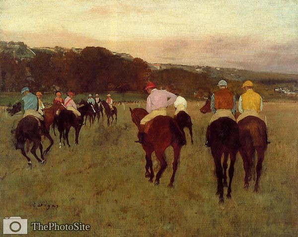 Racehorses at Longchamp Edgar Degas - Click Image to Close