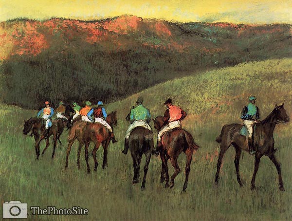 Racehorses in a Landscape Edgar Degas - Click Image to Close