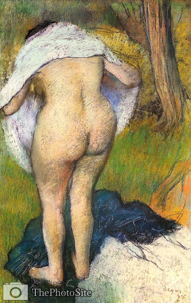 Girl drying herself Edgar Degas - Click Image to Close
