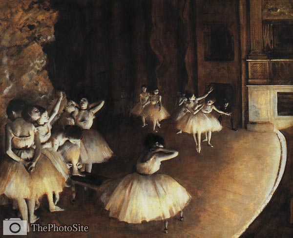 Rehearsal of a ballet on the stage Edgar Degas - Click Image to Close