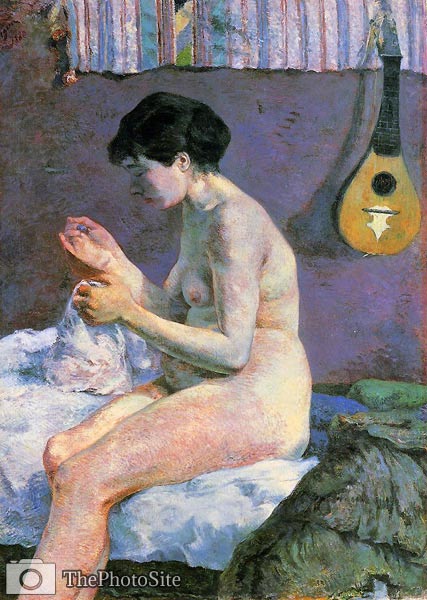 Study of a Nude, Suzanne Sewing Paul Gauguin - Click Image to Close