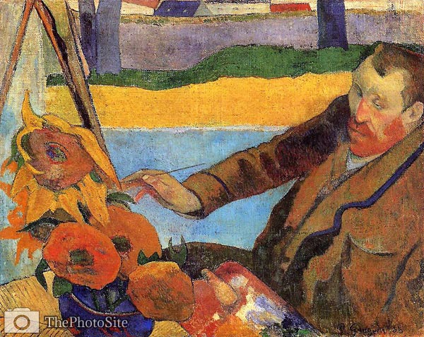 Portrait of Vincent van Gogh Painting Sunflowers Paul Gauguin - Click Image to Close