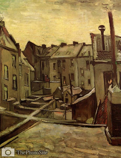 Backyards of Old Houses in Antwerp in the Snow Van Gogh - Click Image to Close