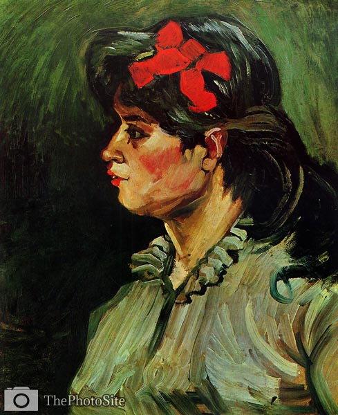 Portrait of a Woman with Red Ribbon Vincent Van Gogh - Click Image to Close