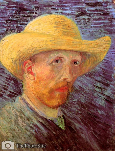 Self-Portrait with Straw Hat Van Gogh - Click Image to Close