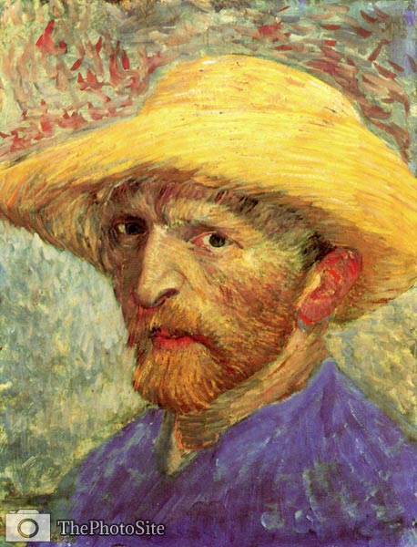 Self-Portrait with Straw Hat3 Vincent Van Gogh - Click Image to Close