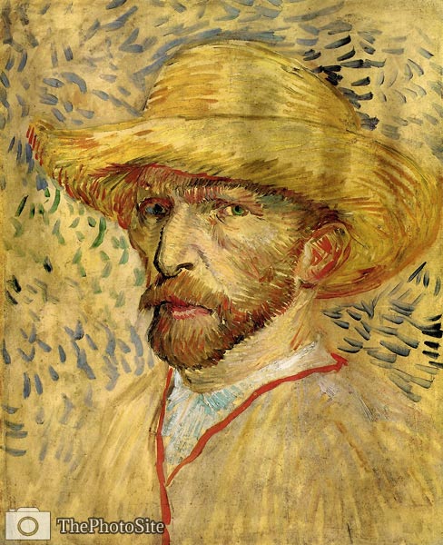 Self-Portrait with Straw2 Hat Van Gogh - Click Image to Close