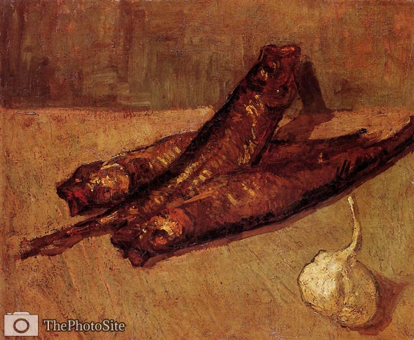 Still Life with Bloaters and Garlic Vincent Van Gogh - Click Image to Close