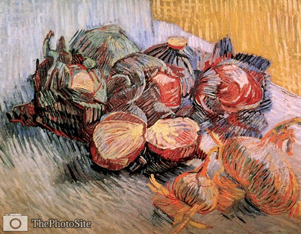 Still Life with Red Cabbages and Onions Vincent Van Gogh - Click Image to Close