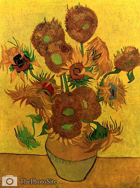Still Life Vase with Fifteen Sunflowers 1889 Van Gogh - Click Image to Close