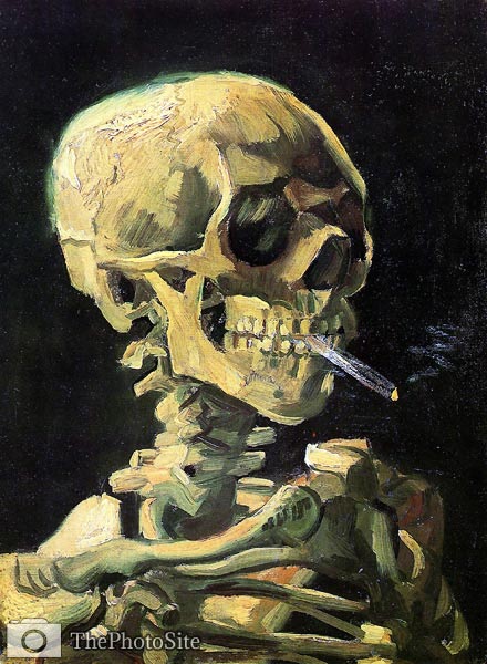 Skull with Burning Cigarette 1885 Vincent Van Gogh - Click Image to Close