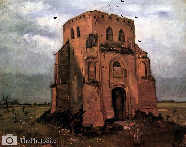 Old Church Tower at Nuenen The Peasants Churchyard 1885 Vincent - Click Image to Close