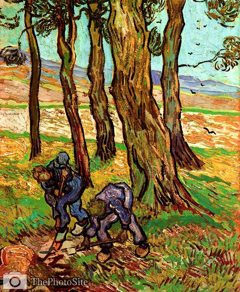Two Diggers Among Trees 1890 Van Gogh - Click Image to Close
