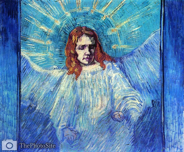 Half Figure of an Angel after Rembrandt 1889 Van Gogh - Click Image to Close