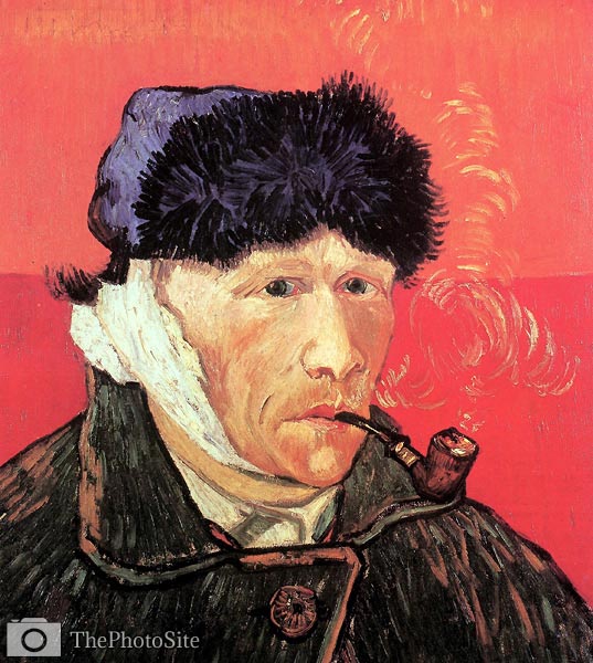 Self-Portrait with Bandaged Ear and Pipe 1889 Van Gogh - Click Image to Close