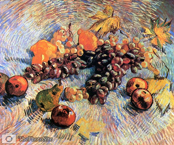 Still Life with Apples, Pears, Lemons and Grapes 1887 Van Gogh - Click Image to Close
