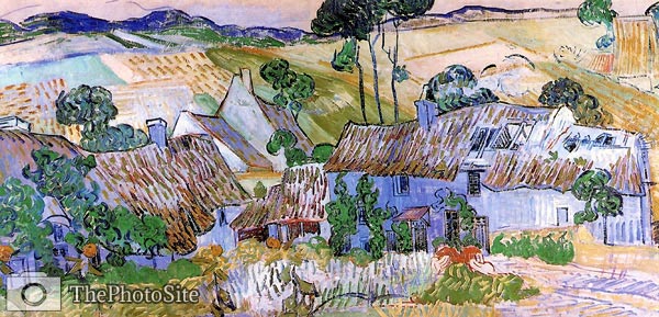 Thatched Cottages by a Hill 1890 Van Gogh - Click Image to Close