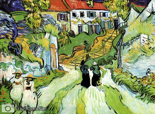 Village Street and Steps in Auvers with Figures 1890 Vincent Van - Click Image to Close