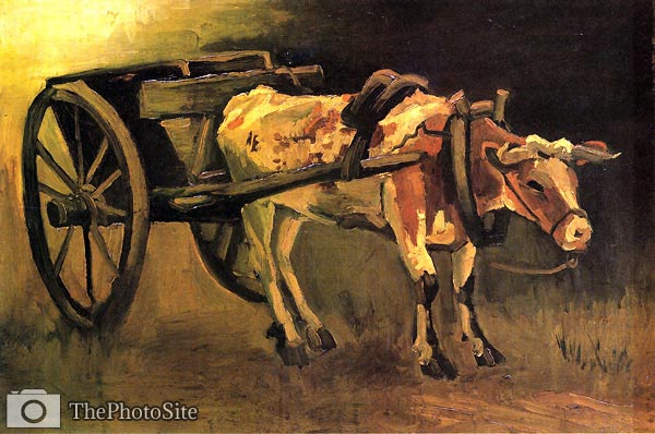 Cart with Red and White Ox 1884 Van Gogh - Click Image to Close