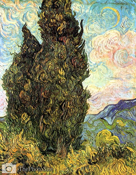 Cypresses 1889 Vincent Van Gogh - Click Image to Close