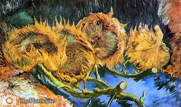 Four Cut Sunflowers 1887 Vincent Van Gogh - Click Image to Close