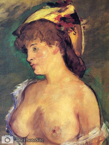 Blonde Woman with bare breasts Eduard Manet - Click Image to Close