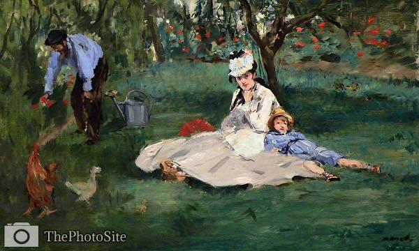 The Monet Family in their garden at Argenteuil Eduard Manet - Click Image to Close