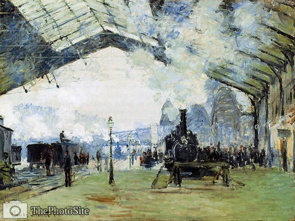 Arrival of the Normandy Train, Gare Saint-Lazare Monet - Click Image to Close