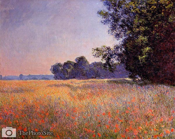 Oat and Poppy Field, Giverny Monet - Click Image to Close