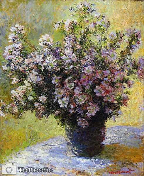 Bouquet of Mallows Monet - Click Image to Close