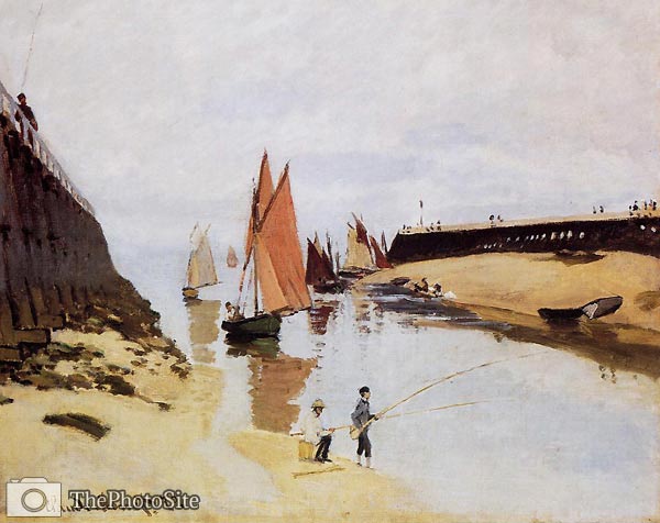 Entrance to the Port of Trouville Monet - Click Image to Close