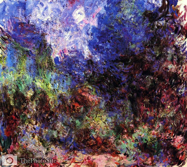 Roses at the garden side of Monets house in Giverny Monet - Click Image to Close