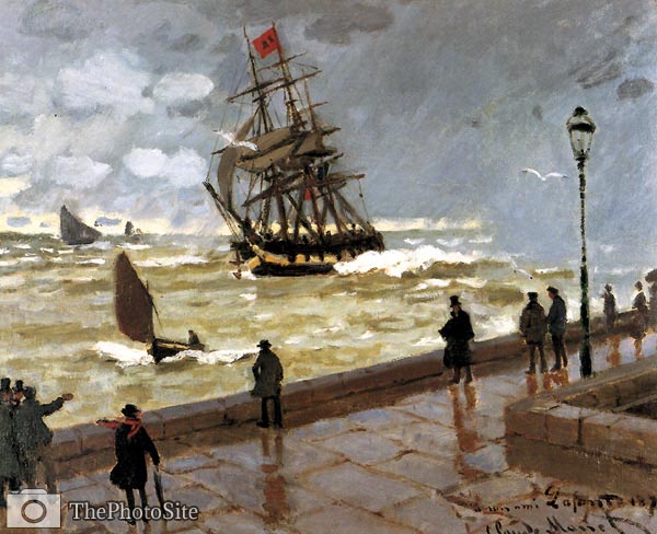 The Jetty of le Havre in bad weather Monet - Click Image to Close