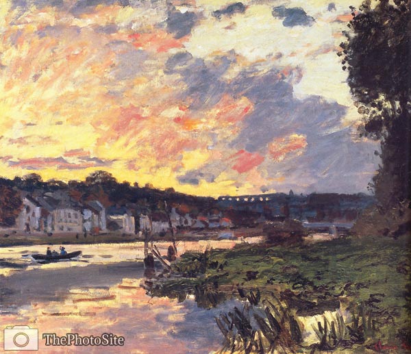 The Seine at Bougival in the Evening Monet - Click Image to Close